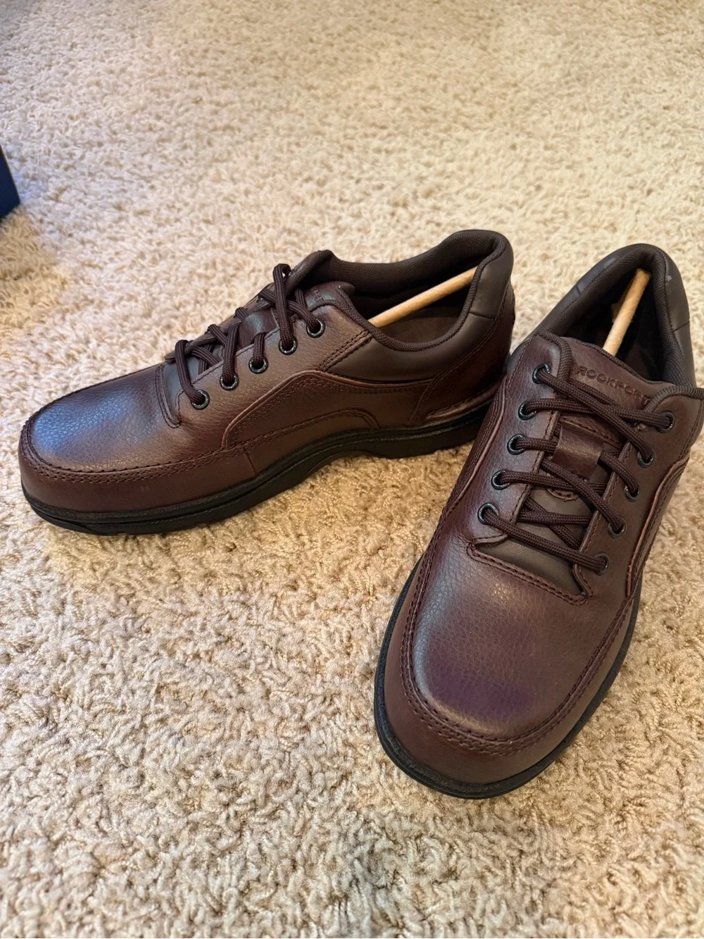 Rockport Brown Leather Lace-Up Oxfords